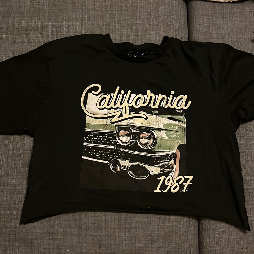 Small California Graphic crop top